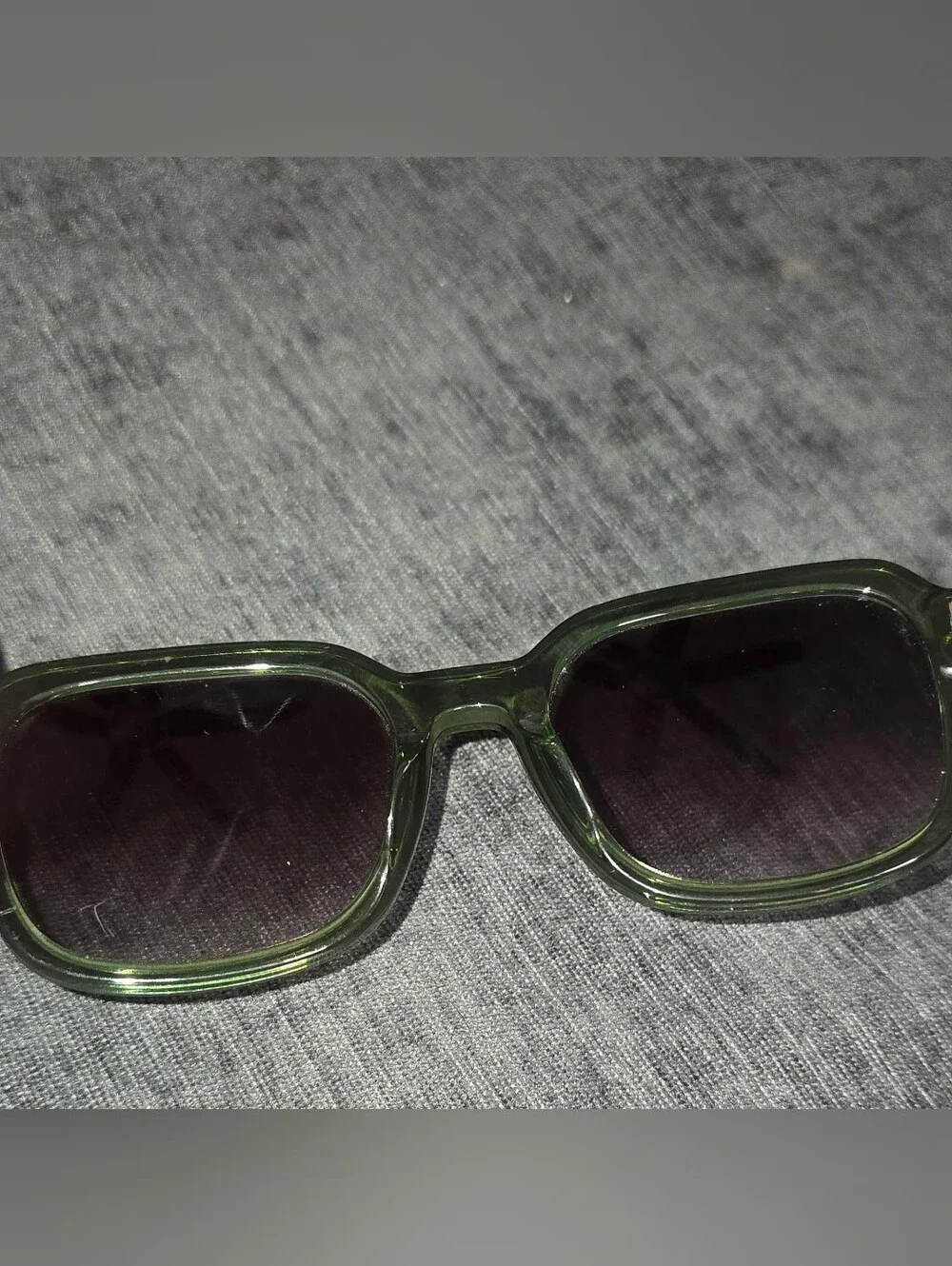 Celine CL40190I Olive Green Translucent Acetate Square Sunglasses Gold Hardware